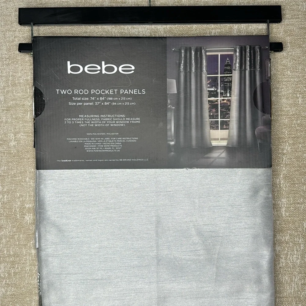 DRAPES BEBE 74”*84” Two rod pocket panels